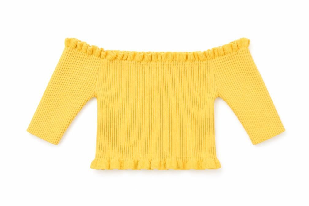 New Look Girls Yellow Off the Shoulder Acrylic Pullover Jumper Size 12-13 Years