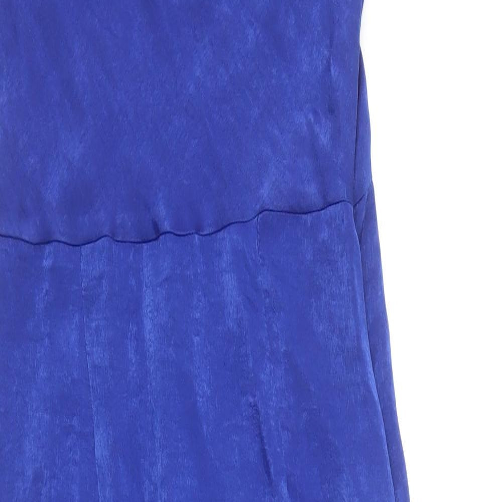 Primark Womens Blue Polyester Slip Dress Size 4 Square Neck
