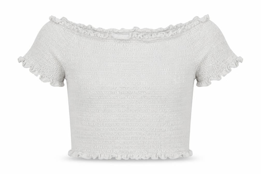 Primark Girls White Polyester Basic Blouse Size 8-9 Years Boat Neck