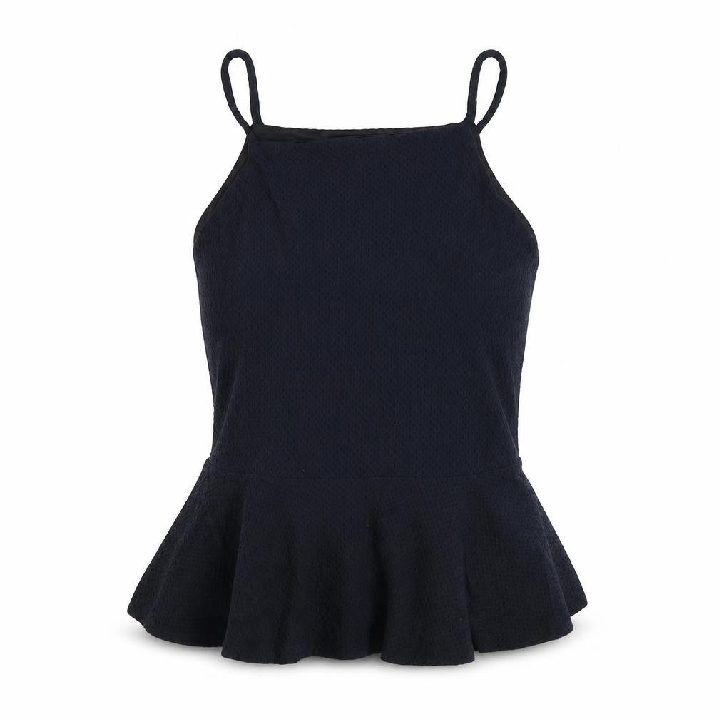 Topshop Womens Black Nylon Basic Tank Size 10 Round Neck