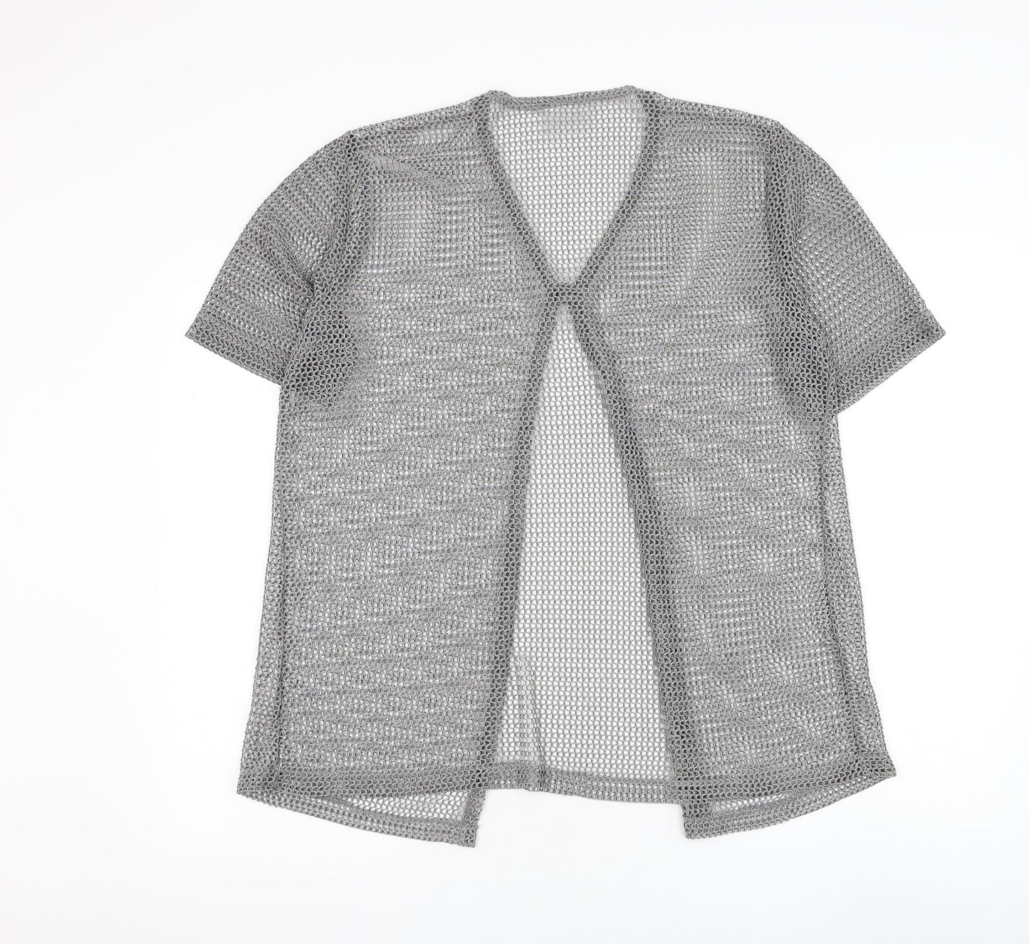 Faber Womens Grey Round Neck Polyester Cardigan Jumper Size L