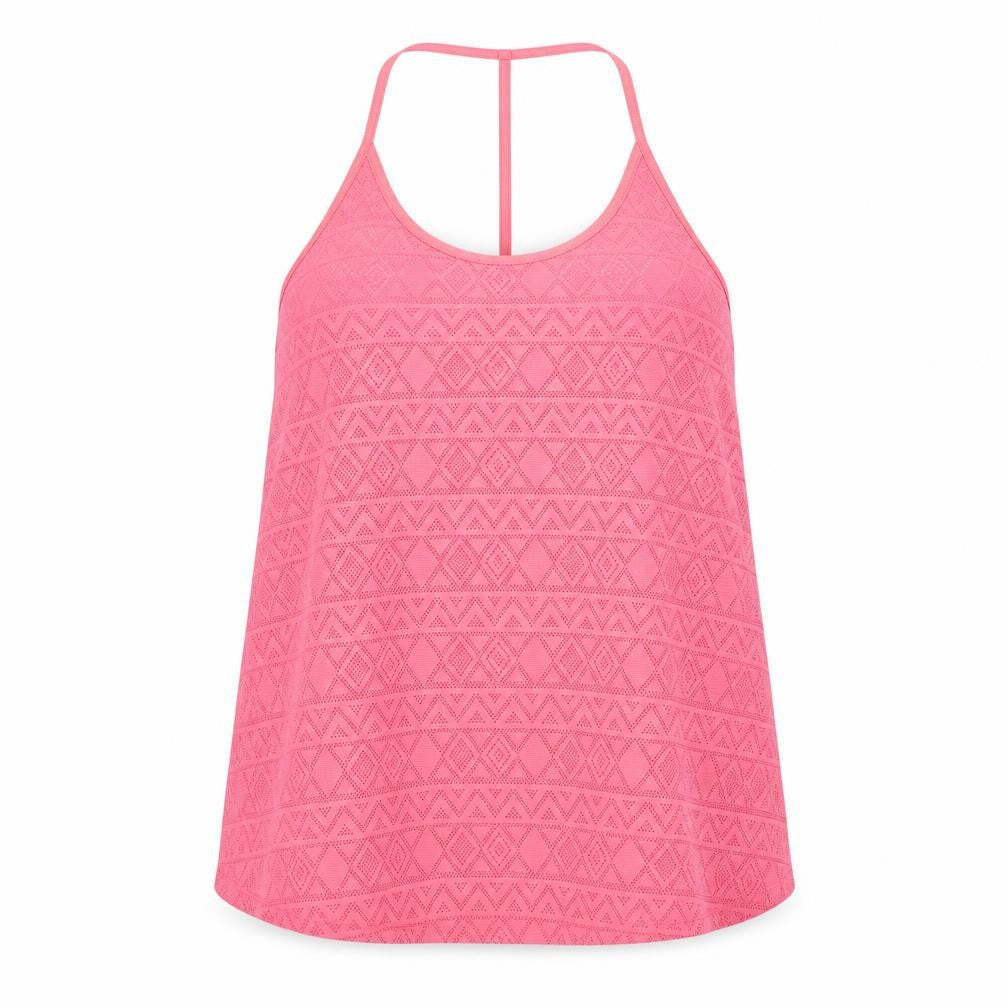 Resort Womens Pink Polyester Basic Tank Size 12 Round Neck
