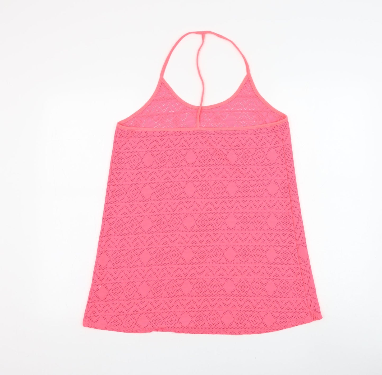 Resort Womens Pink Polyester Basic Tank Size 12 Round Neck