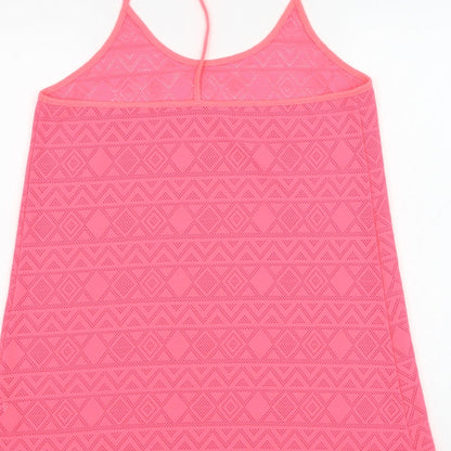 Resort Womens Pink Polyester Basic Tank Size 12 Round Neck