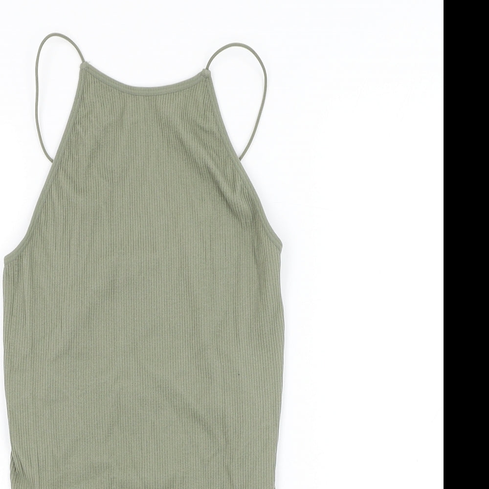 Primark Womens Green Nylon Bodysuit One-Piece Size S Hook & Loop
