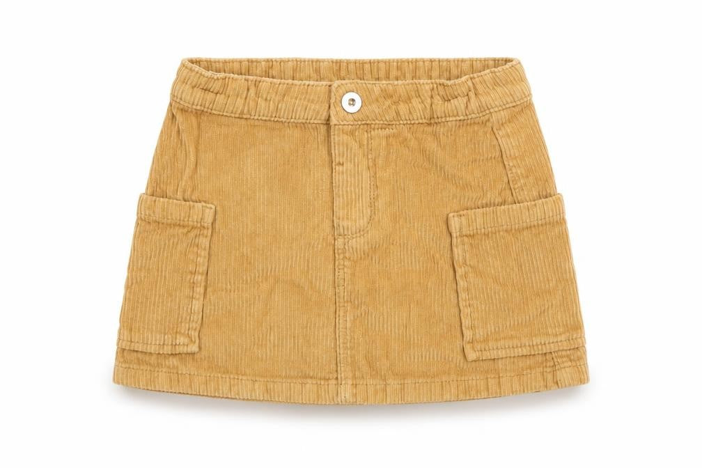Peacocks Girls Brown Cotton A-Line Skirt Size 4-5 Years Regular Pull On