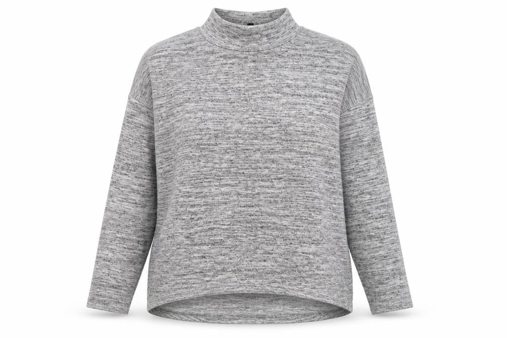 New Look Womens Grey Mock Neck Polyester Pullover Jumper Size 16