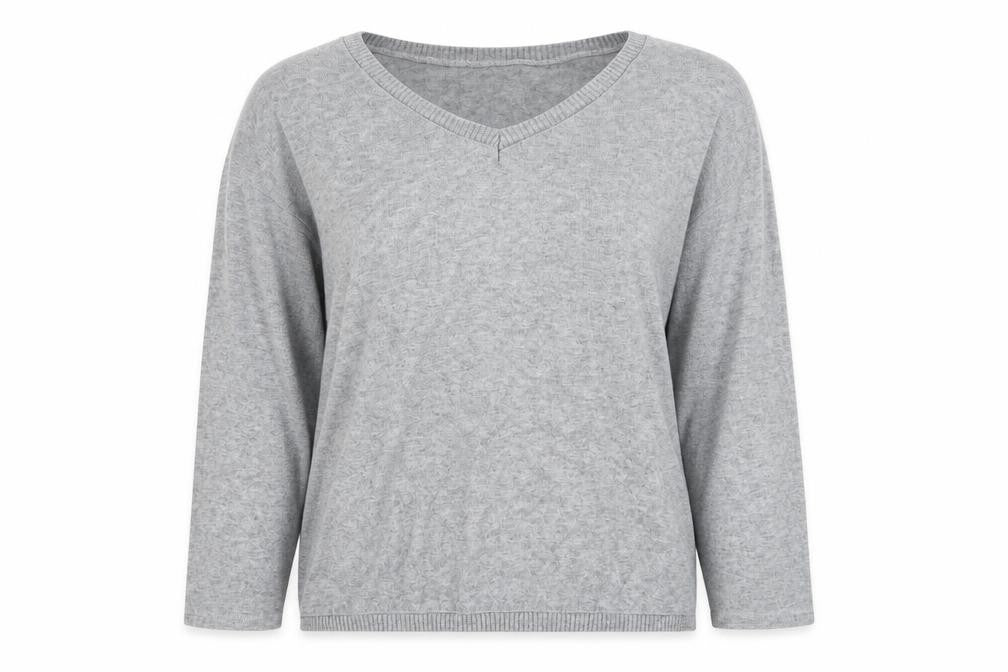 Preworn Womens Grey Round Neck Viscose Pullover Jumper Size M
