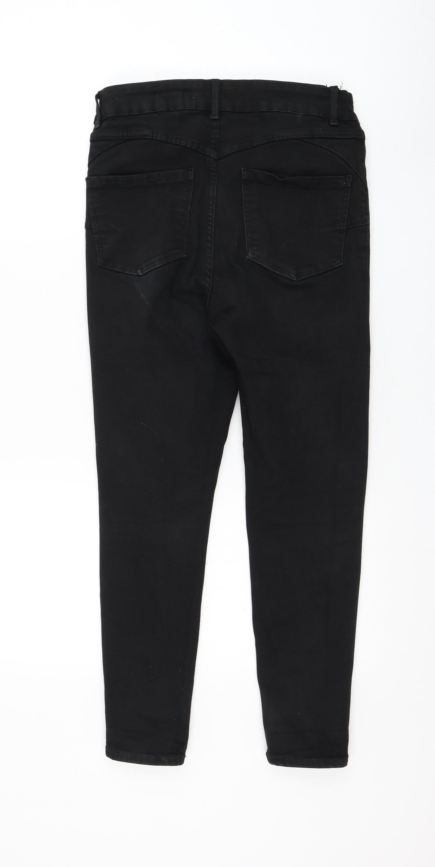 New Look Womens Black Cotton Skinny Jeans Size 10 L25 in Regular Zip