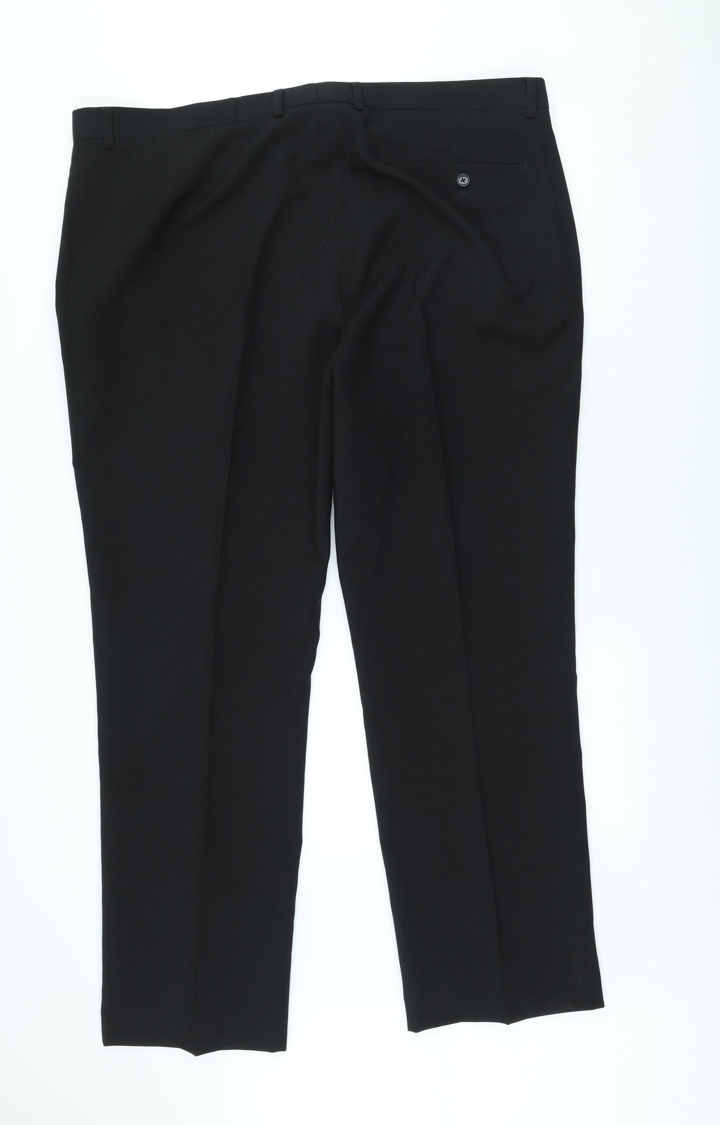 Preworn Womens Black Polyester Trousers Size XL L30 in Regular