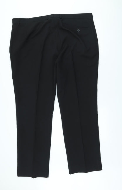 Preworn Womens Black Polyester Trousers Size XL L30 in Regular