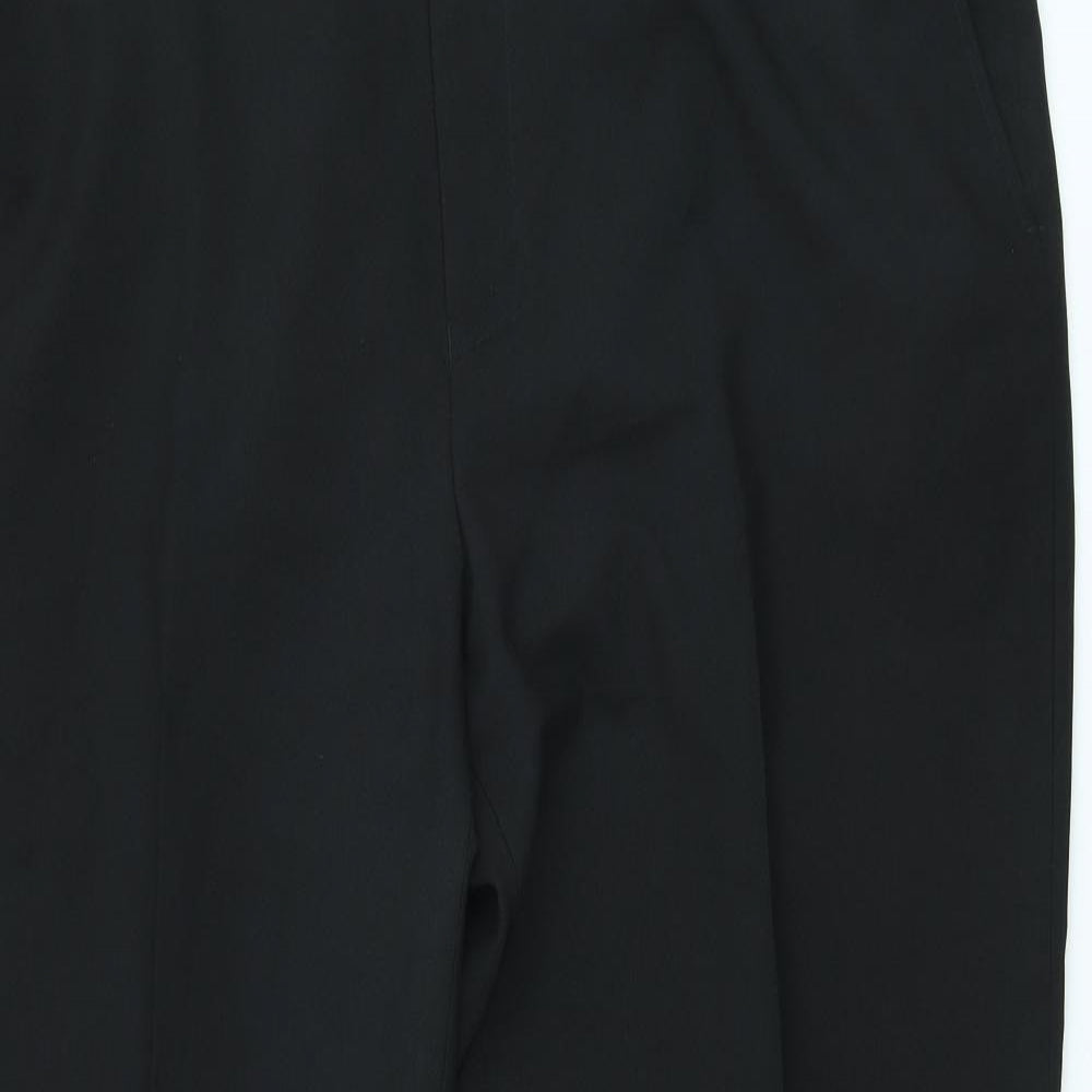 Preworn Womens Black Polyester Trousers Size XL L30 in Regular