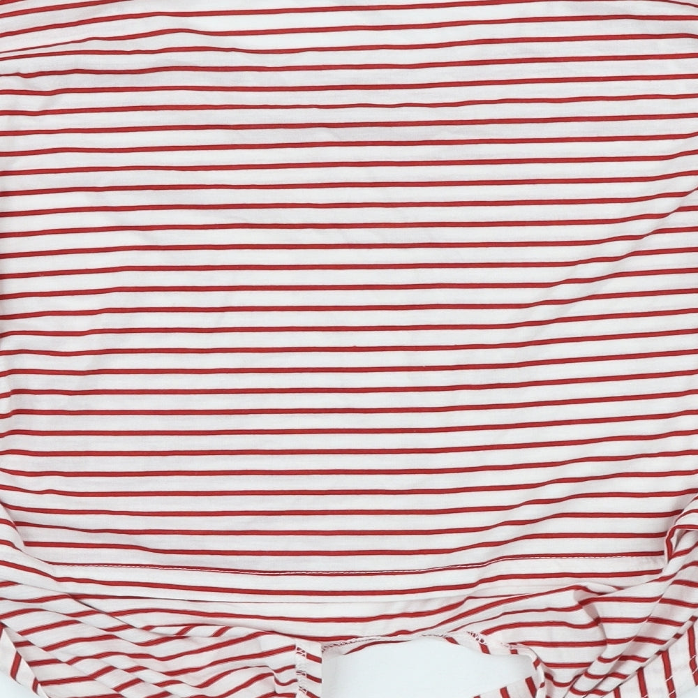 Atmosphere Womens Multicoloured Striped Polyester Basic T-Shirt Size 14 Scoop Neck