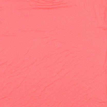 Marks & Spencer Womens Pink Viscose Basic T-Shirt Size 14 Scoop Neck
