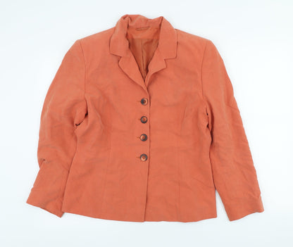 Richards Womens Orange Modal Jacket Blazer Size 14