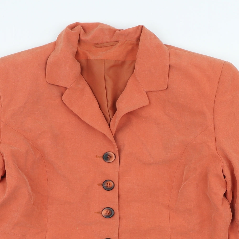 Richards Womens Orange Modal Jacket Blazer Size 14