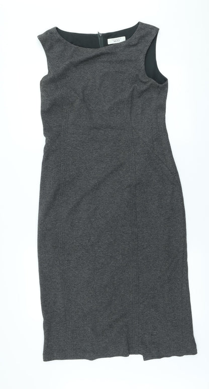 Next Womens Grey Polyester Sheath Size 12 Scoop Neck