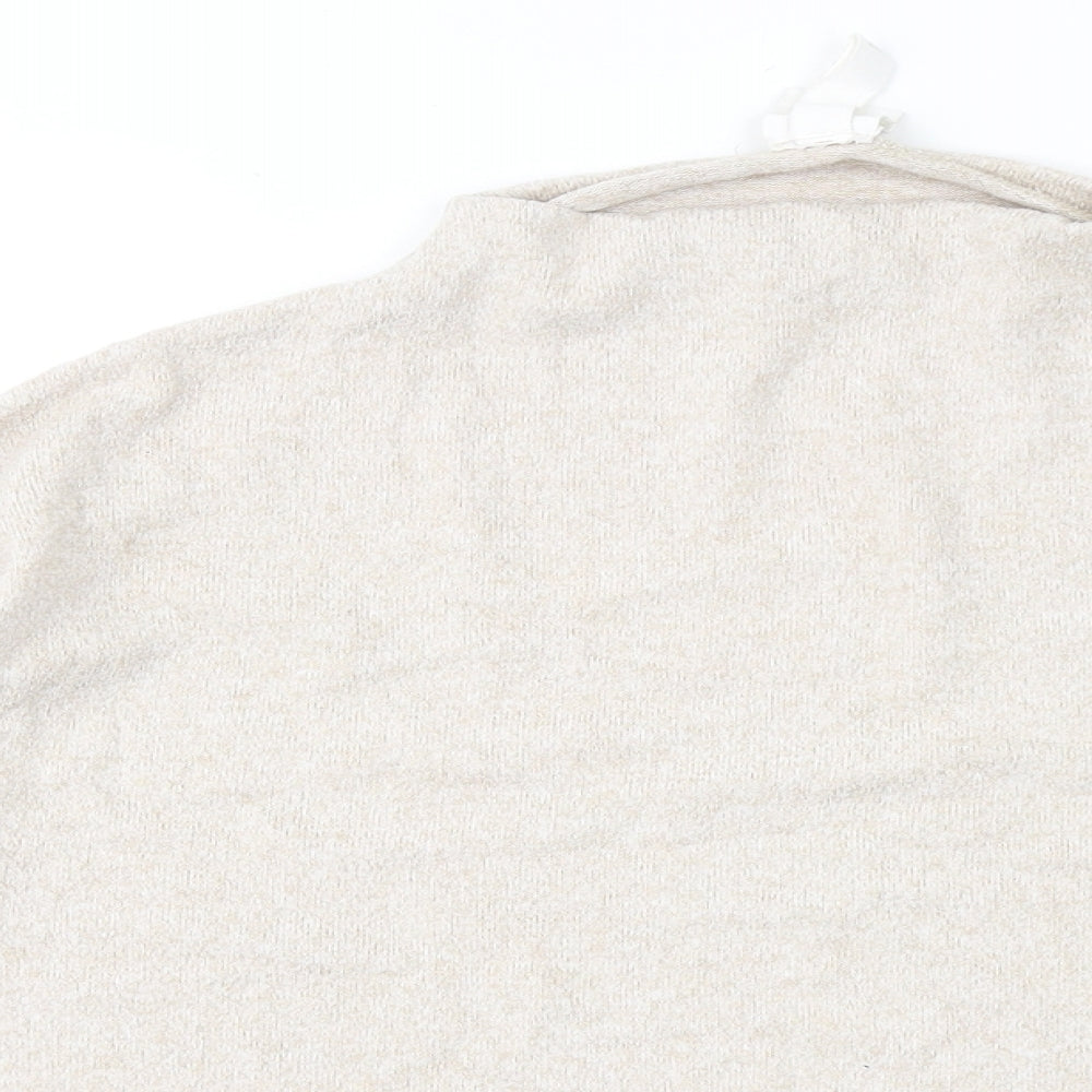 H&M Womens Beige Round Neck Viscose Pullover Jumper Size S