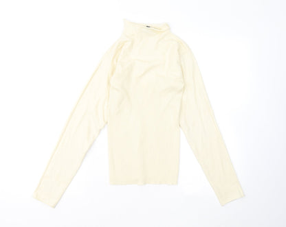 Missguided Womens Yellow Mock Neck Acrylic Pullover Jumper Size 10