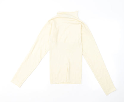 Missguided Womens Yellow Mock Neck Acrylic Pullover Jumper Size 10