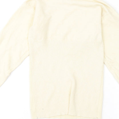 Missguided Womens Yellow Mock Neck Acrylic Pullover Jumper Size 10