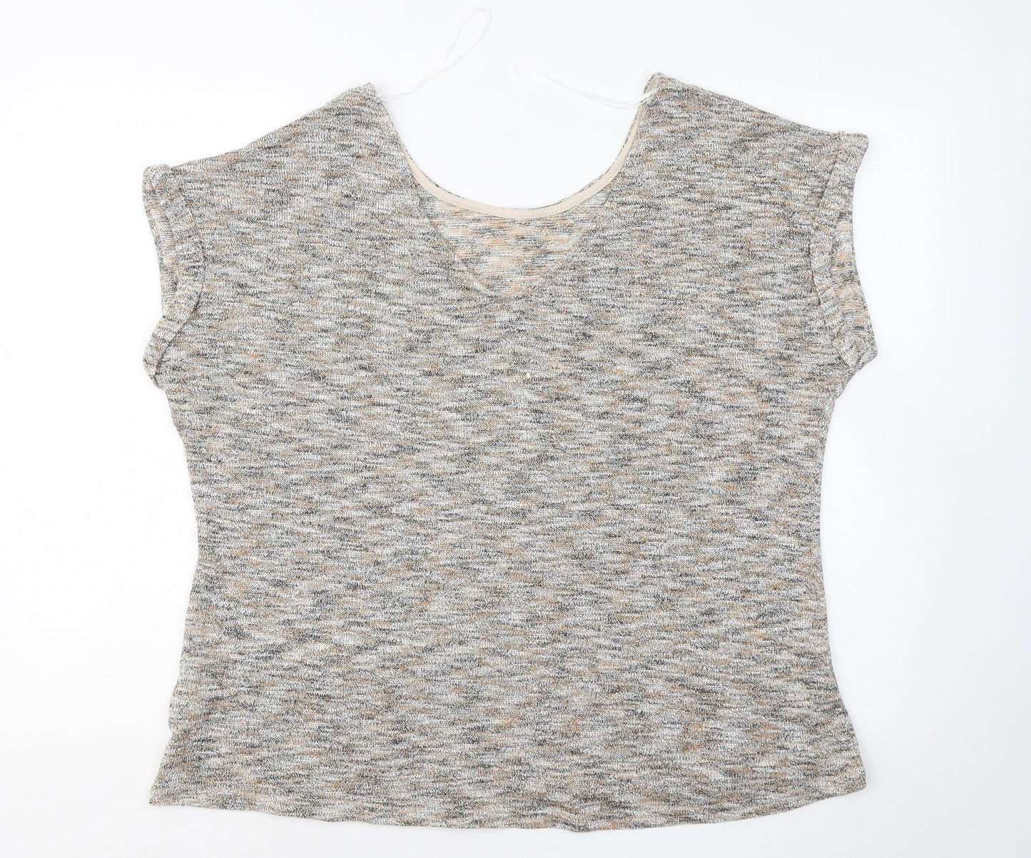 New Look Womens Gold Round Neck Geometric Viscose Pullover Jumper Size 18