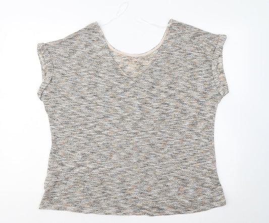 New Look Womens Gold Round Neck Geometric Viscose Pullover Jumper Size 18