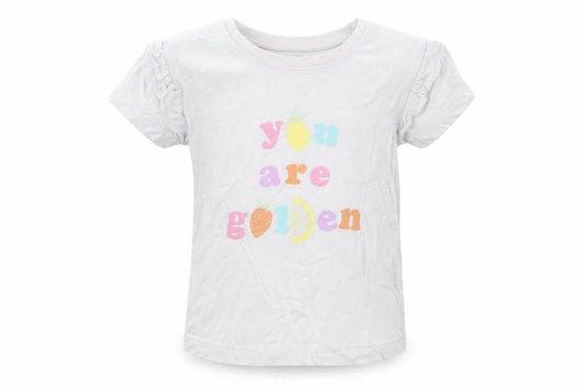 Primark Girls White Cotton Basic T-Shirt Size 4-5 Years Round Neck - You Are Golden