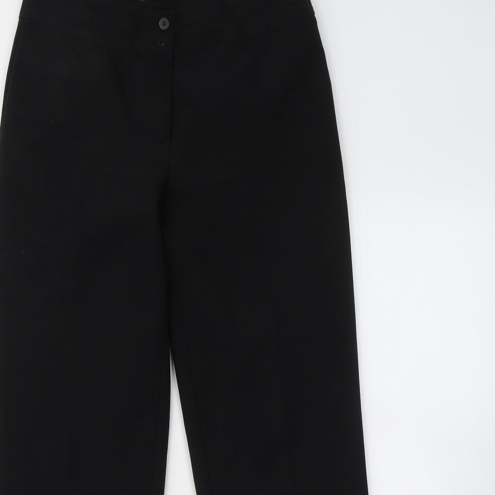 Marks and Spencer Womens Black Polyester Sweatpants Trousers Size 10 L27 in Regular