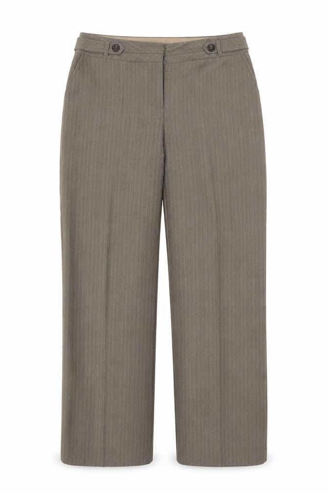 BHS Womens Brown Polyester Trousers Size 8 L25 in Regular