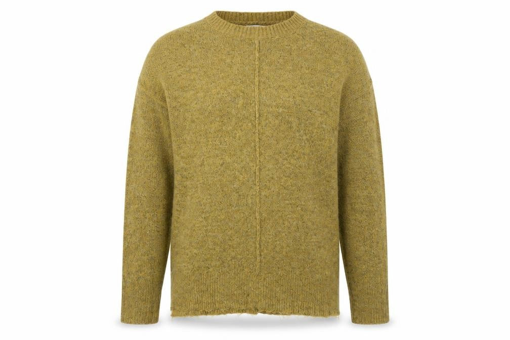 Papaya Womens Yellow Round Neck Acrylic Pullover Jumper Size S
