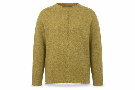 Papaya Womens Yellow Round Neck Acrylic Pullover Jumper Size S