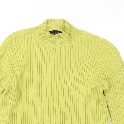 Preloved New Look Womens Yellow Mock Neck Viscose Pullover Jumper Size S - Detail
