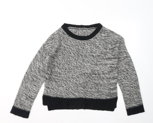 Internacionale Womens Grey Round Neck Acrylic Pullover Jumper Size 14