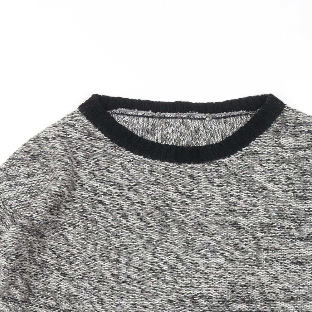 Internacionale Womens Grey Round Neck Acrylic Pullover Jumper Size 14