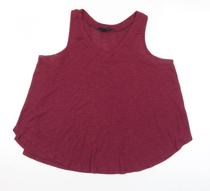 Atmosphere Womens Purple Polyester Basic Tank Size 12 V-Neck