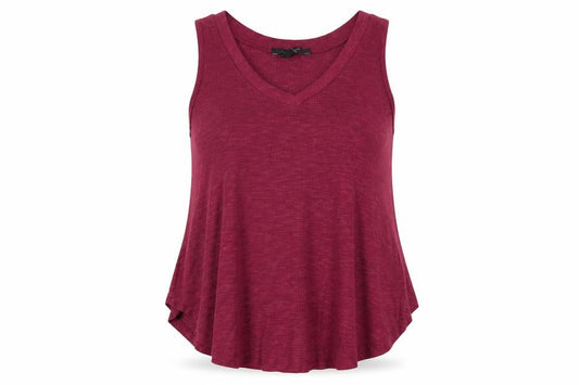 Atmosphere Womens Purple Polyester Basic Tank Size 12 V-Neck