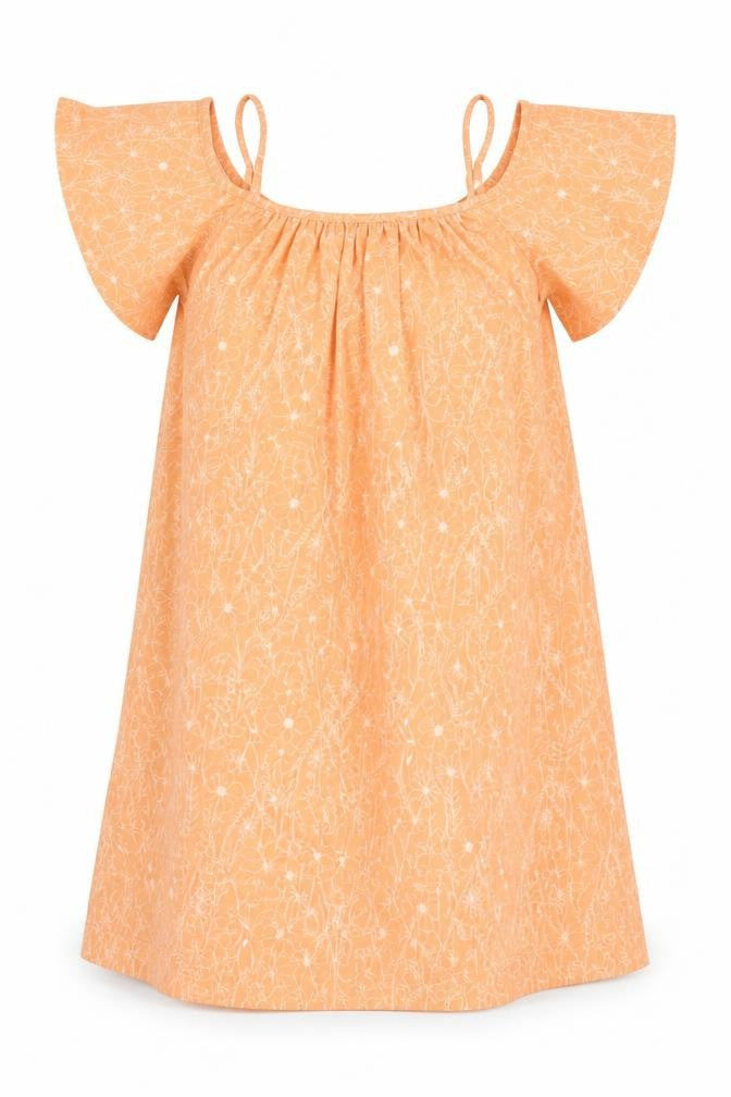 NEXT Womens Orange Floral Polyester A-Line Size 10 Round Neck