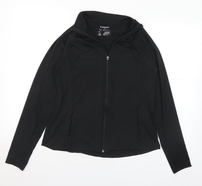 WorkOut Womens Black Jacket Size 12 Zip - 12-14