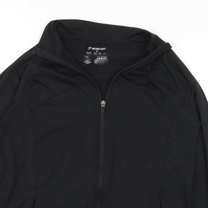 WorkOut Womens Black Jacket Size 12 Zip - 12-14