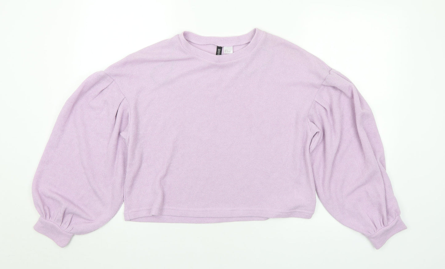 Divided Womens Purple Crew Neck Polyester Pullover Jumper Size S