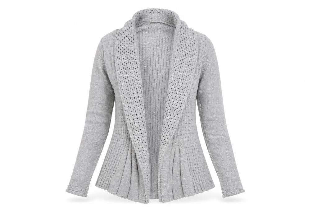 Preworn Womens Grey Round Neck Cotton Cardigan Jumper Size M