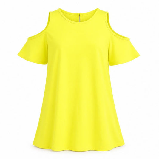 River Island Womens Yellow Polyester A-Line Size 8 Round Neck