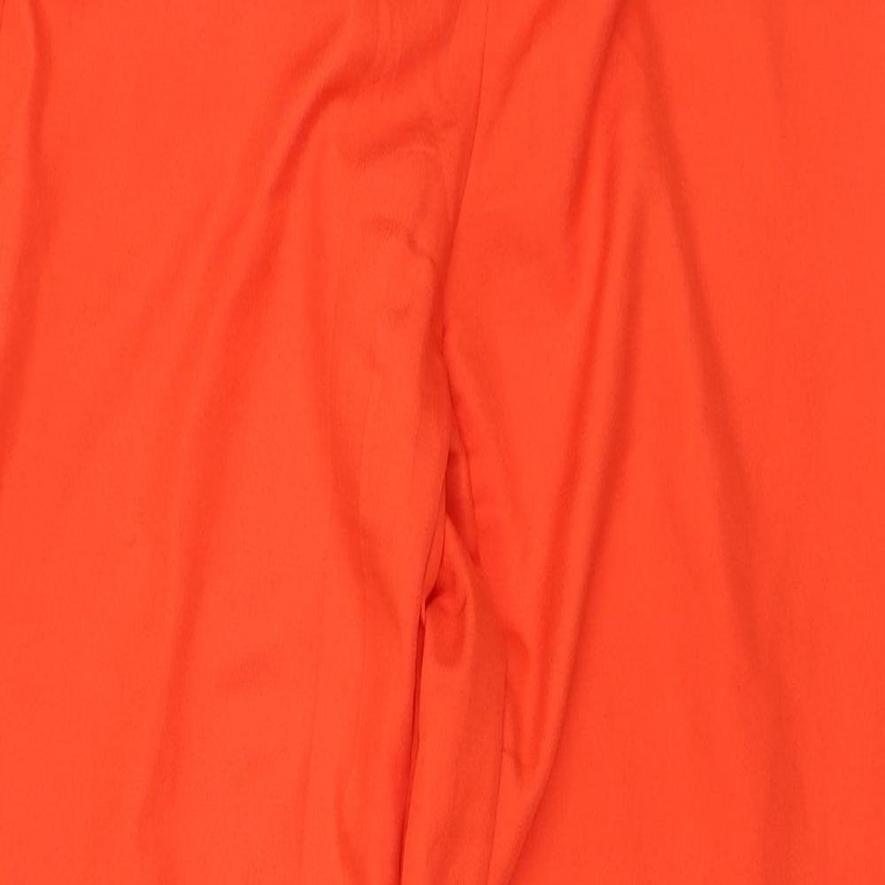 PRETTYLITTLETHING Womens Orange Polyester Trousers Size 6 L31 in Regular Zip