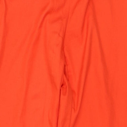 PRETTYLITTLETHING Womens Orange Polyester Trousers Size 6 L31 in Regular Zip