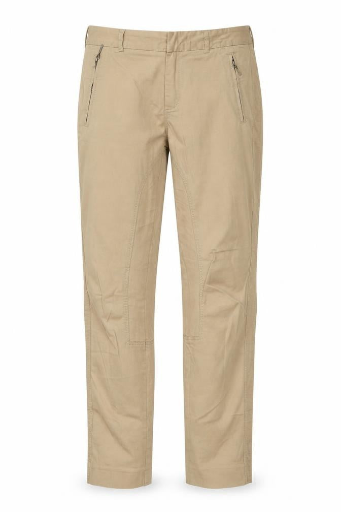 Zara Womens Beige Cotton Trousers Size M L28 in Regular Zip