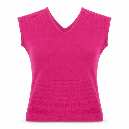 Per Una Womens Pink Acrylic Basic T-Shirt Size 12 V-Neck