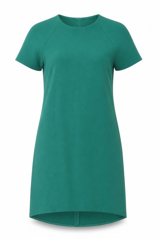 Atmosphere Womens Green Polyester T-Shirt Dress Size 6 Round Neck Zip