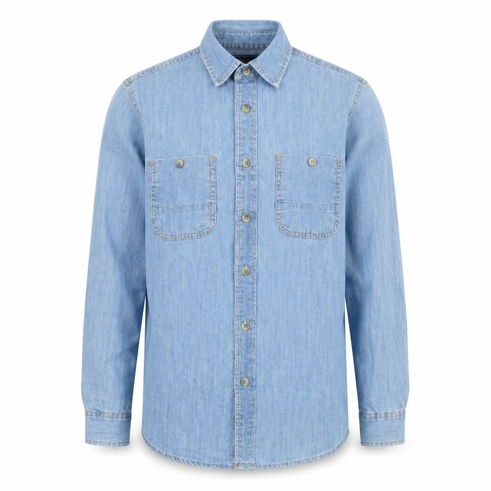 Topman Mens Blue Cotton Button-Up Size S Collared Button