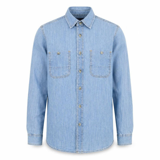 Topman Mens Blue Cotton Button-Up Size S Collared Button